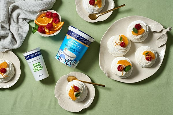 Mini Pavlovas with Orange and Greek Yoghurt