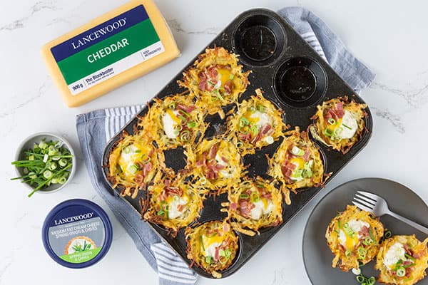 Cheesy Bacon Potato Nests