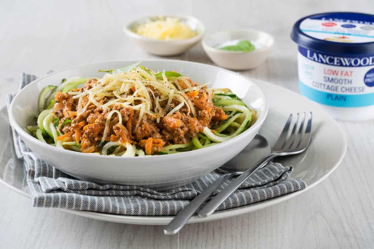 Delicious meals for your eating plan Baby marrow spaghetti bolognaise