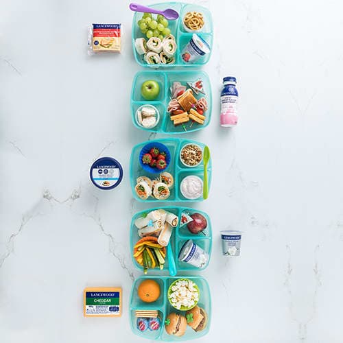 Back to School Snacks 5 different lunchboxes for the kids using 5 products