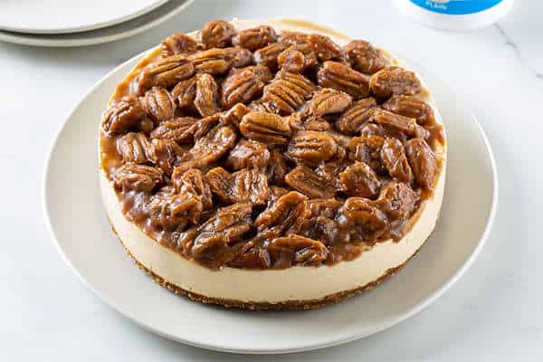 For the Love of Cheesecake Caramel Pecan Cheesecake