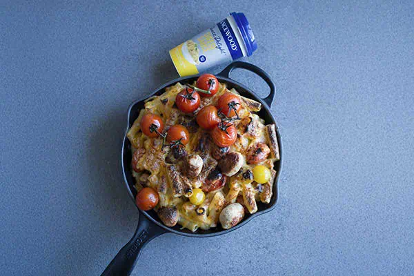 Celebrate World Pasta Day with these 10 irresistible recipes Cheesy chicken mac & cheese baked with meatballs, cherry tomatoes and Lancewood cheese sauce for a hearty meal.