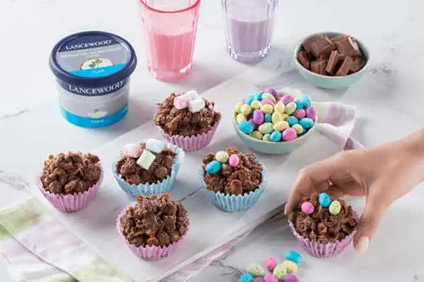 Easter Recipes & Easy Dessert Ideas for Easter 2026 Chocolate Easter nests with LANCEWOOD® cream cheese – easy dessert recipes for Easter weekend