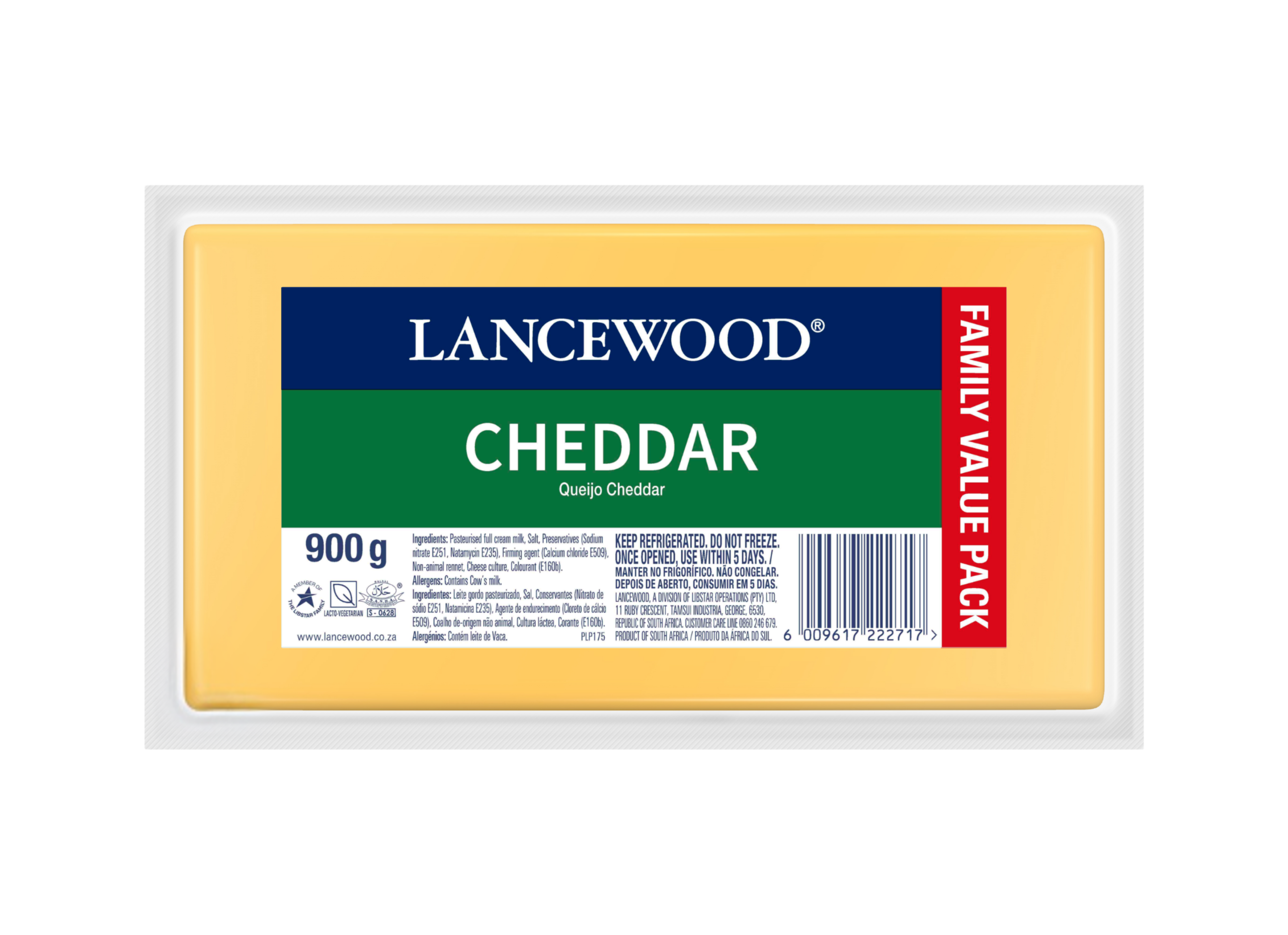 LANCEWOOD Cheddar Cheese 900 g Family Value Pack