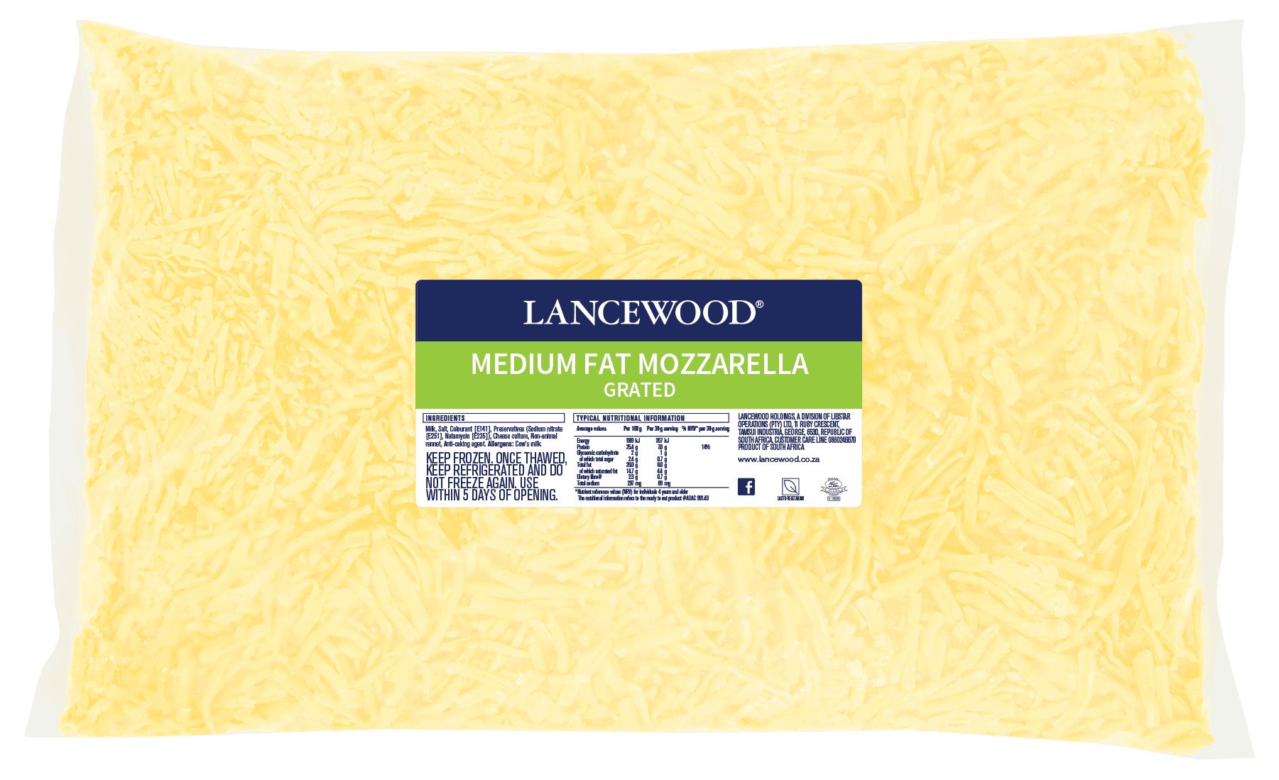 Grated Medium Fat Mozzarella FSI