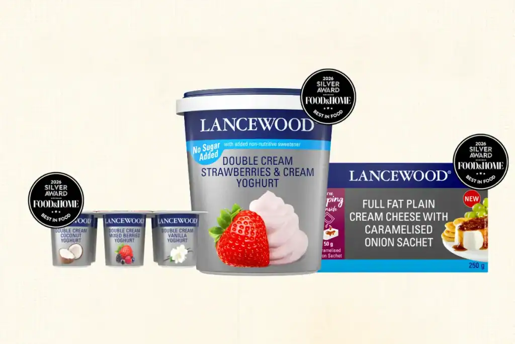 Six Reasons to Celebrate: LANCEWOOD® Shines at the Food & Home Awards 2026 LANCEWOOD® Silver Award winners including yoghurt multipack, strawberries and cream yoghurt and cream cheese