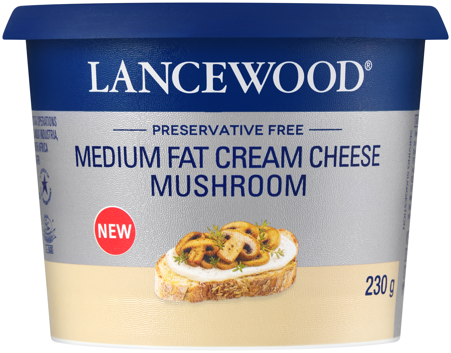 LANCEWOOD® Medium Fat Cream Cheese Mushroom 230g